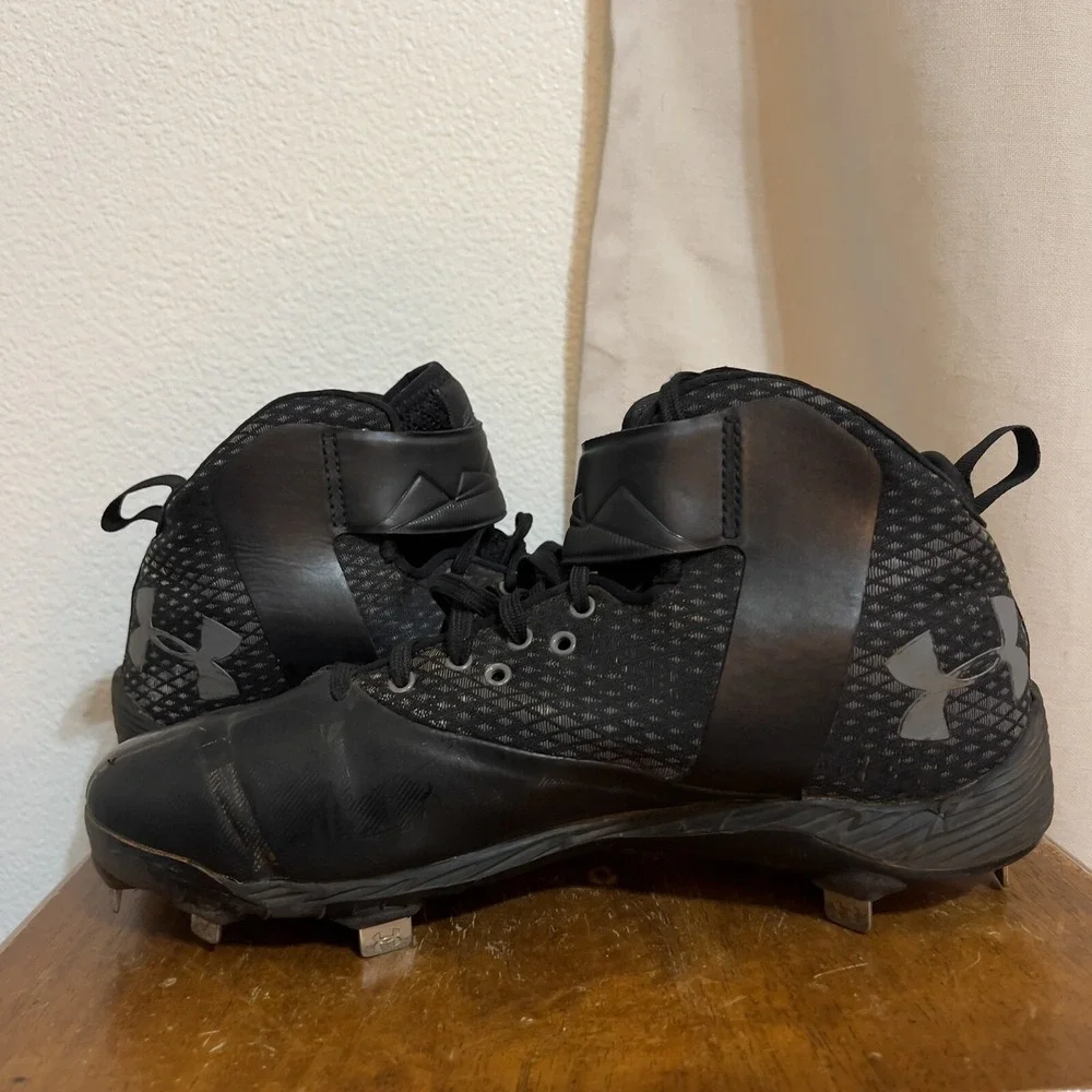 Under Armour Mens Harper One Baseball Soccer Cleats Black Sand‎ Strap Size 8M US